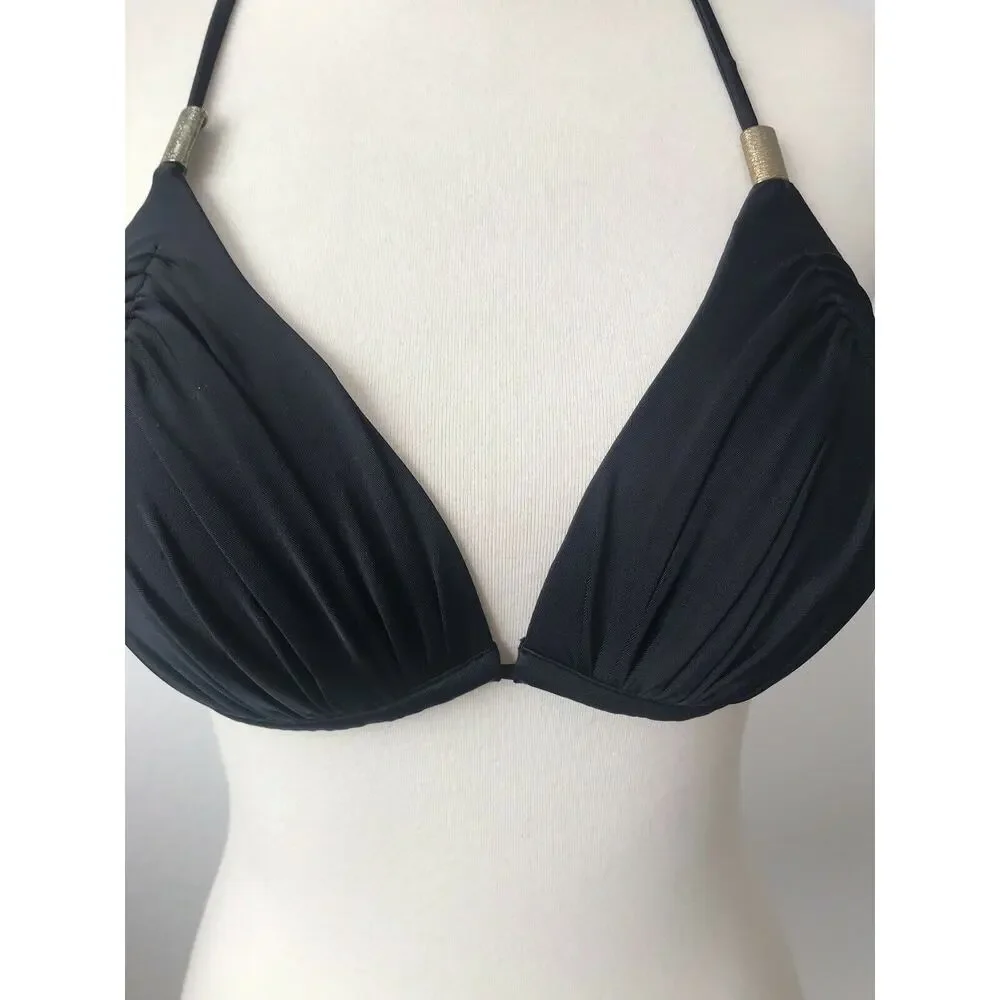 Sissy Boy Pleated Triangle Bikini Top Swim